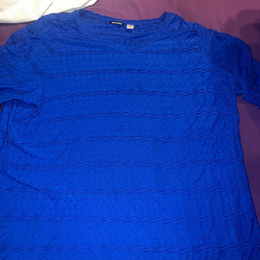 Basic Editions Cobalt Blue Long Sleeve Shirt